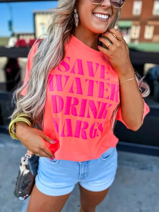 "SAVE WATER DRINK MARGS" Neon Tee