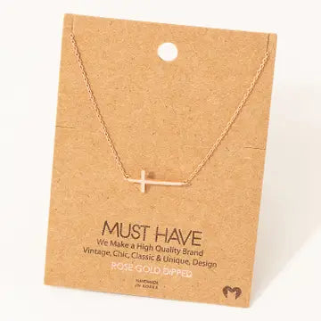 Side Cross Necklace