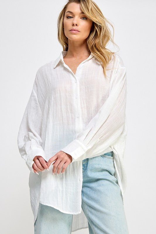 Miriam Oversized Button Up Top