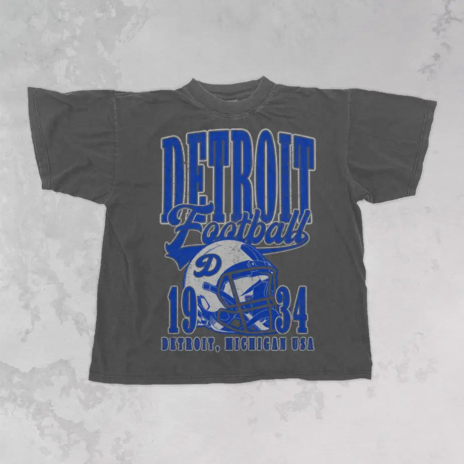 90's Vintage Detroit Football Oversized Tshirt