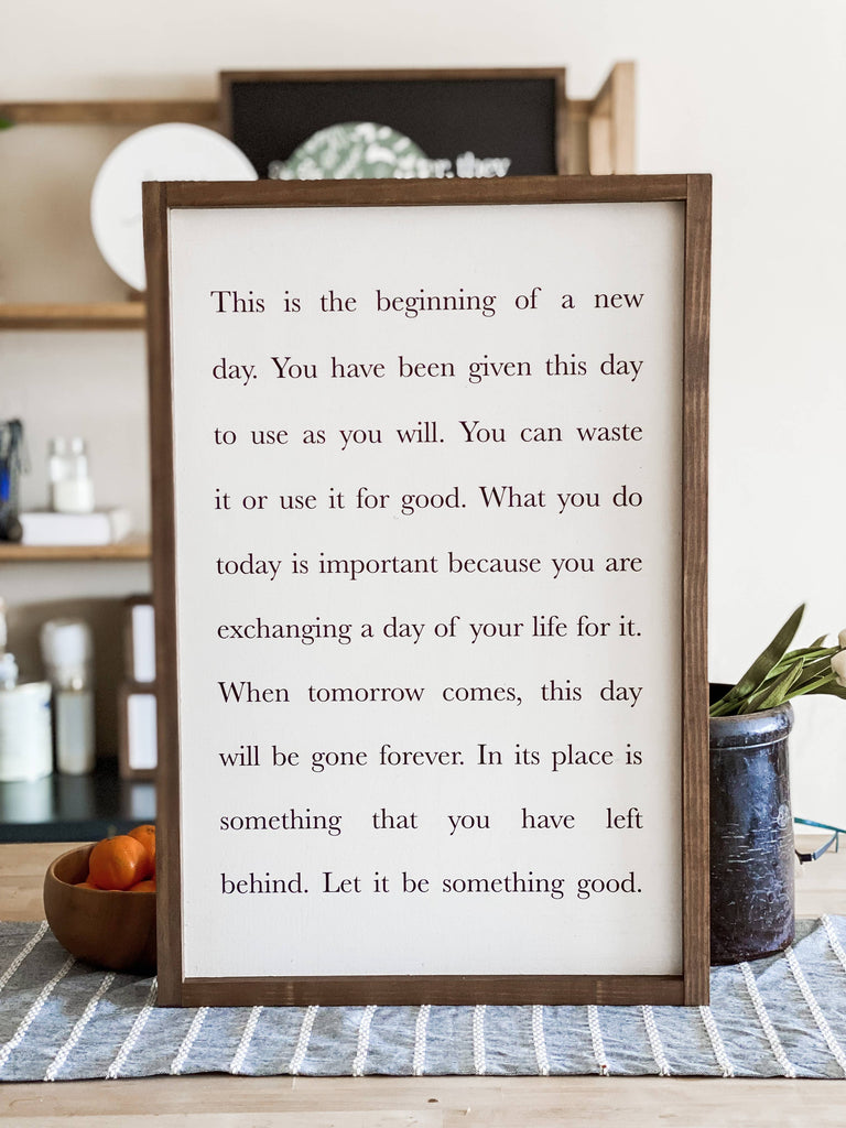 This Is the Beginning of a New Day | Wood Sign, Wall Art