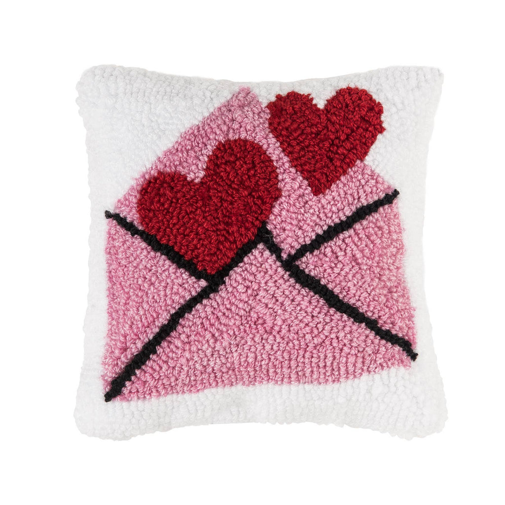 8" x 8" Love Letter Hooked Pillow