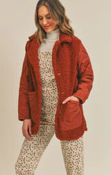 Mary Quilted Contrast Teddy Jacket
