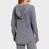 Emersyn Shirttail Hooded Pullover (Steel Blue)