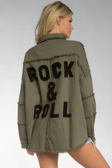 Norah Olive Jacket w/White Rock and Roll