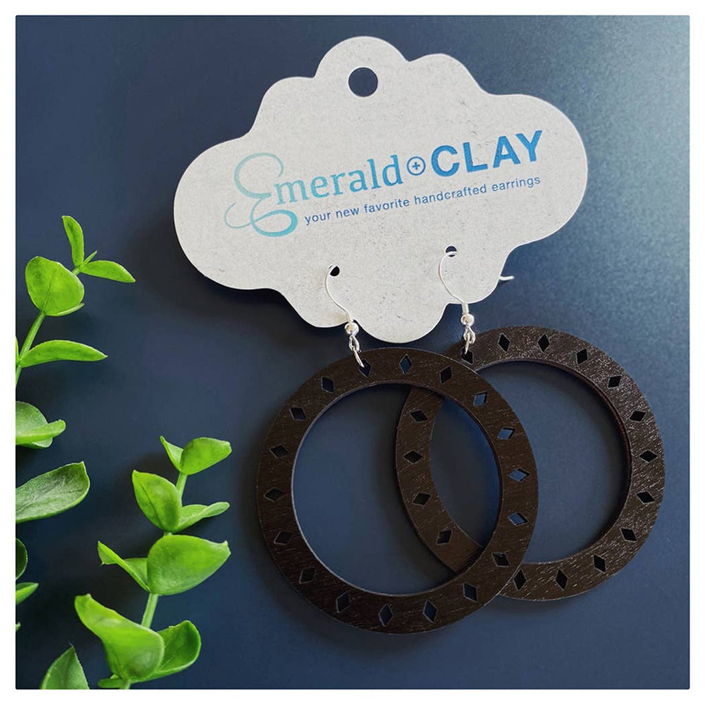 Wood Earrings - Halo